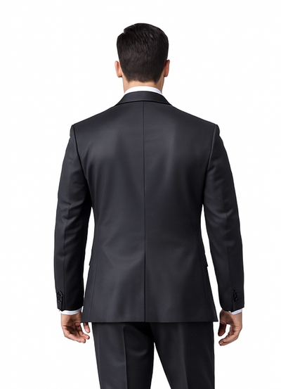 Authentic Tiglio Brand Men's 2-button Black Tuxedo - High End Suits - High Quality Suits