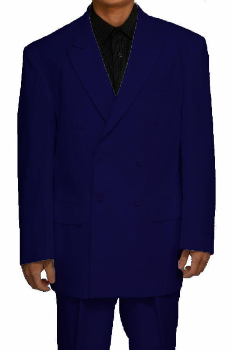 Men's Double Breasted Navy Suit by Milano Moda