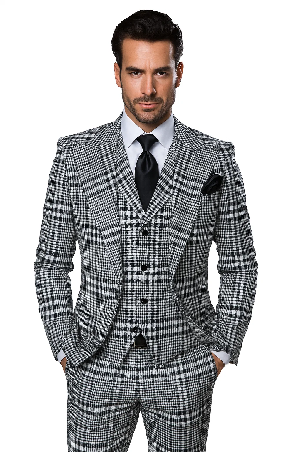 Rossiman Wool 3-Piece Suit with Baggy Pleated Pants