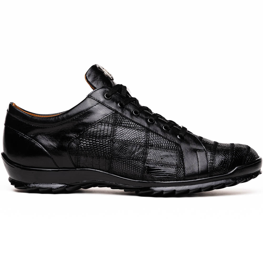 Marco Di Milano Bari Black Lizard Patchwork Sneakers