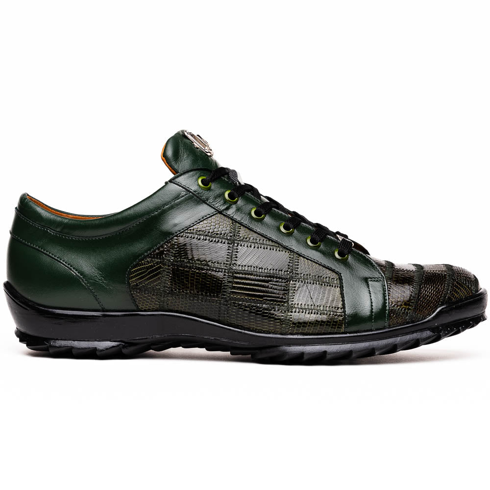 Marco Di Milano Bari Green Lizard Patchwork Sneakers