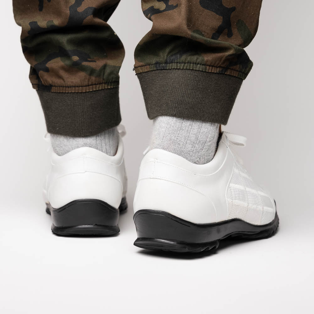 Marco Di Milano Bari White Lizard Patchwork Sneakers