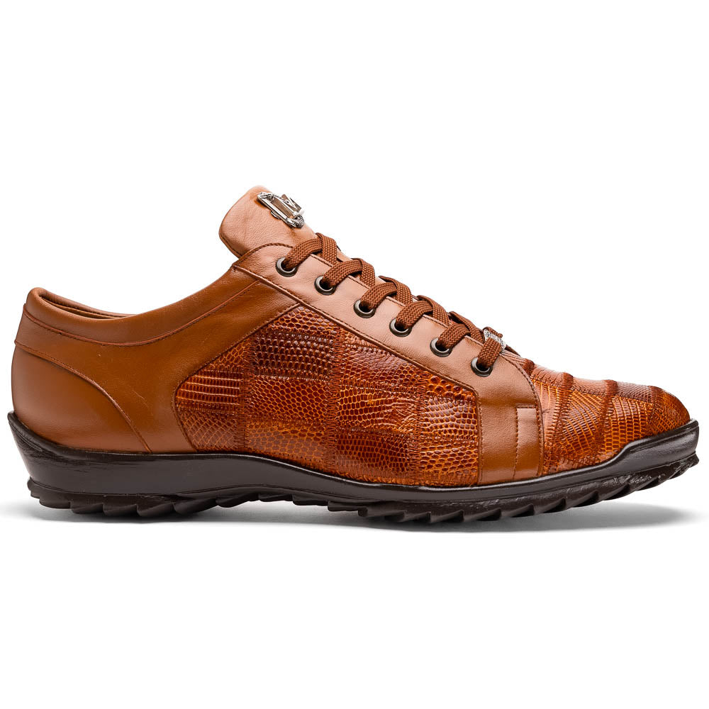 Marco Di Milano Bari Cognac Lizard Patchwork Sneakers
