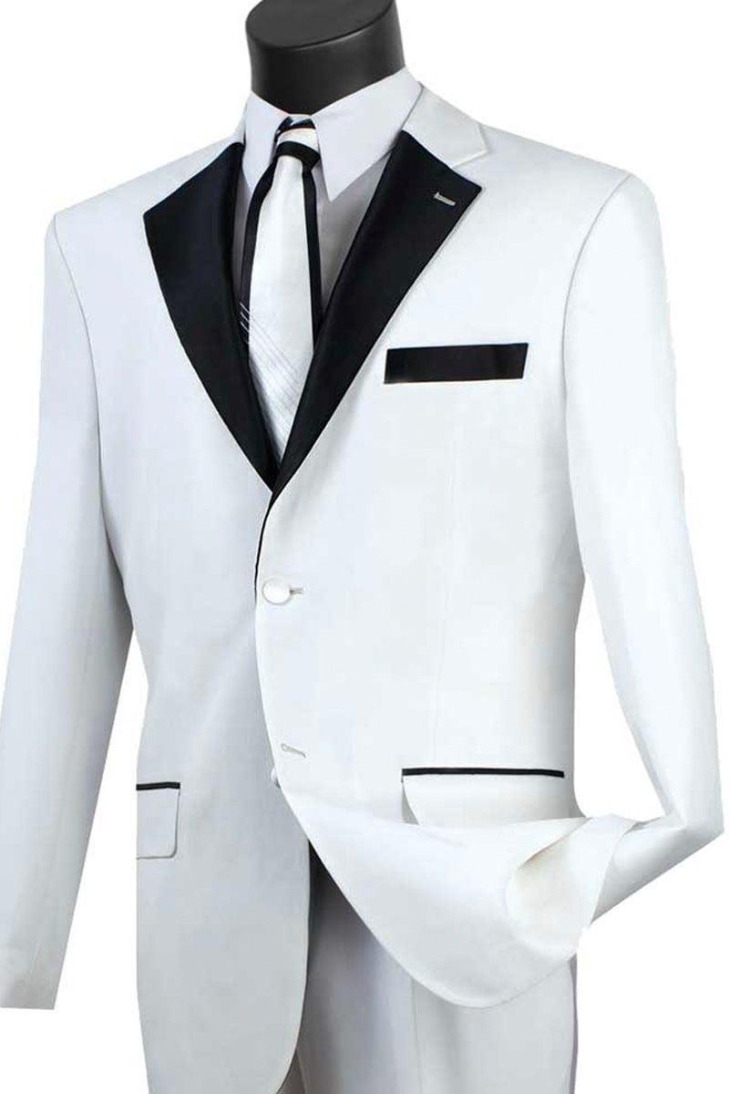 Classic White Contrast Notch Tuxedo