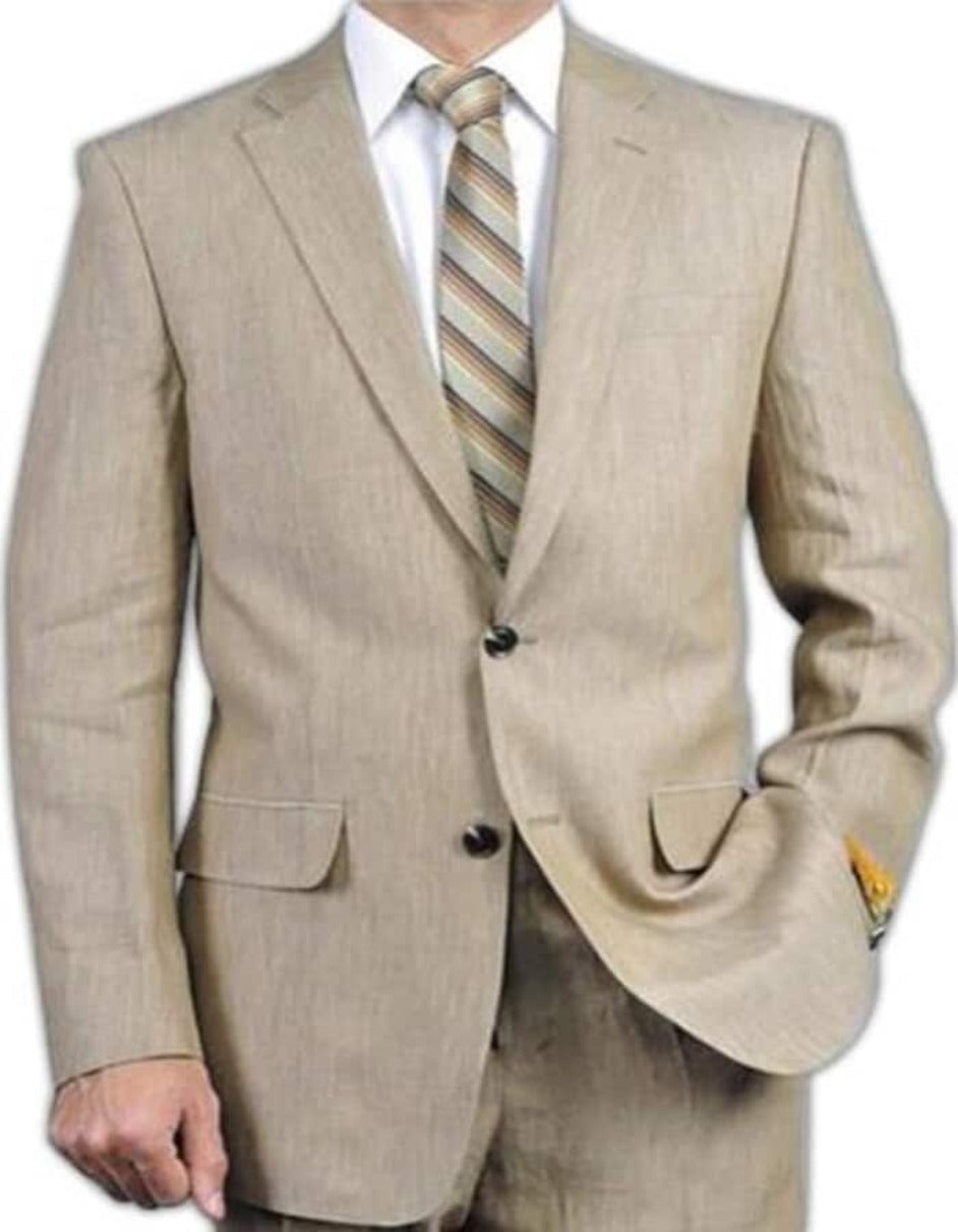 Beige Linen Suit for Men - Summer & Beach Wedding