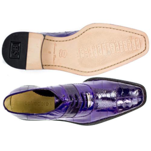 Belvedere Mare Eel & Ostrich Leg Dress Shoes