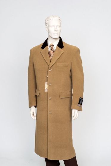 Black Cashmere Chesterfield Overcoat – 1920s Full Length Topcoat Velvet Collar