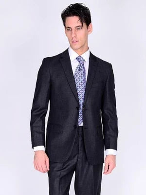 Mantoni Men’s Suit-Solid Gray- High End Suits - High Quality Suits