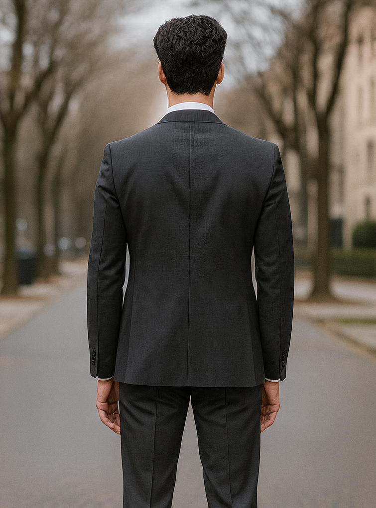 Bertolini Silk & Fabric Men's Suit-Navy- High End Suits - High Quality Suits