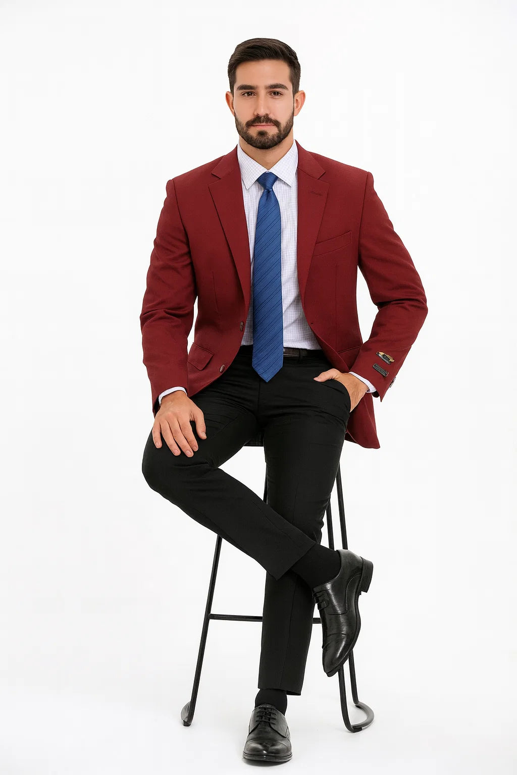 Big and Tall & Extra Long Sizes Men's Blazer With Brass Buttons