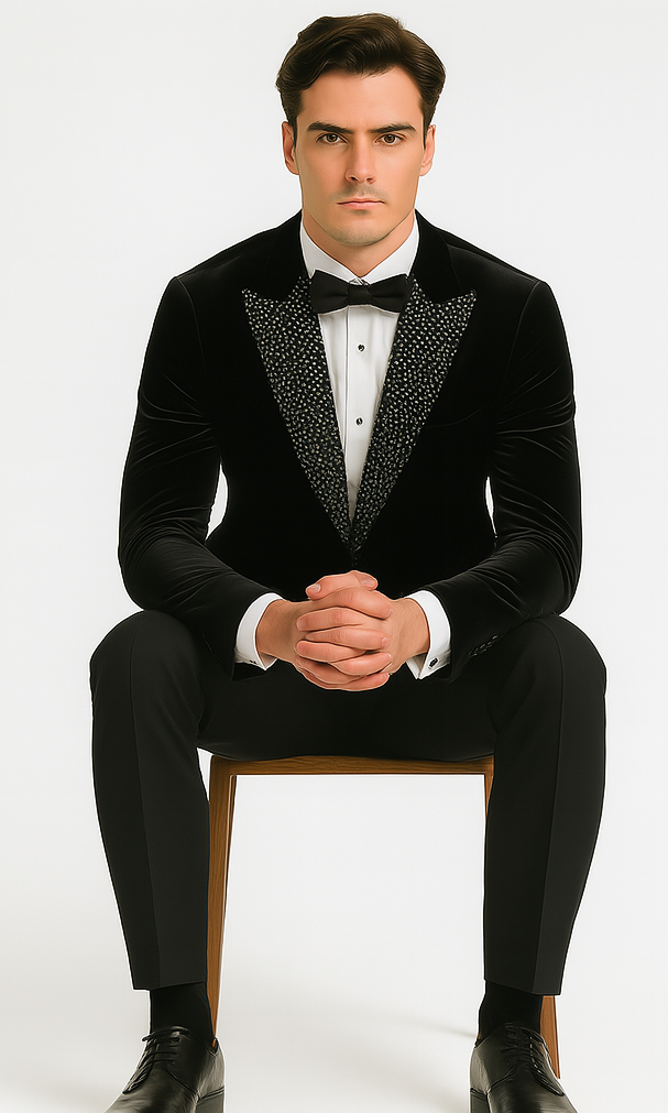 Velvet Rhinestone Sportcoat by Stacy Adams