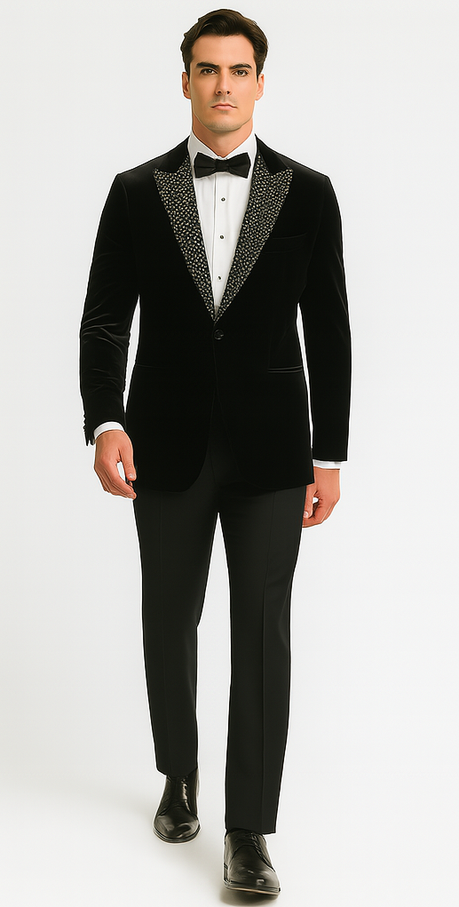 Velvet Rhinestone Sportcoat by Stacy Adams