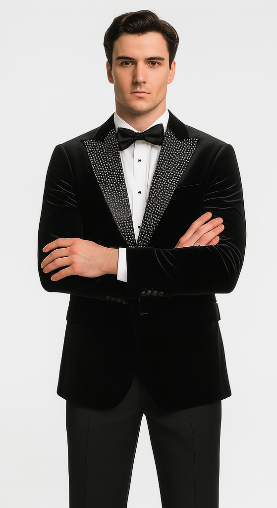 Velvet Rhinestone Sportcoat by Stacy Adams