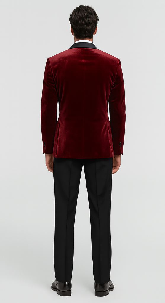 Big & Tall Burgundy Velvet Blazer - Stacy Adams