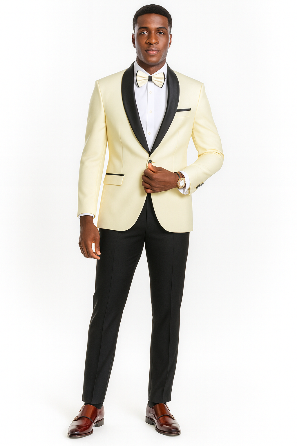 Big and Tall Ivory Suit for Men - 4-Piece Set