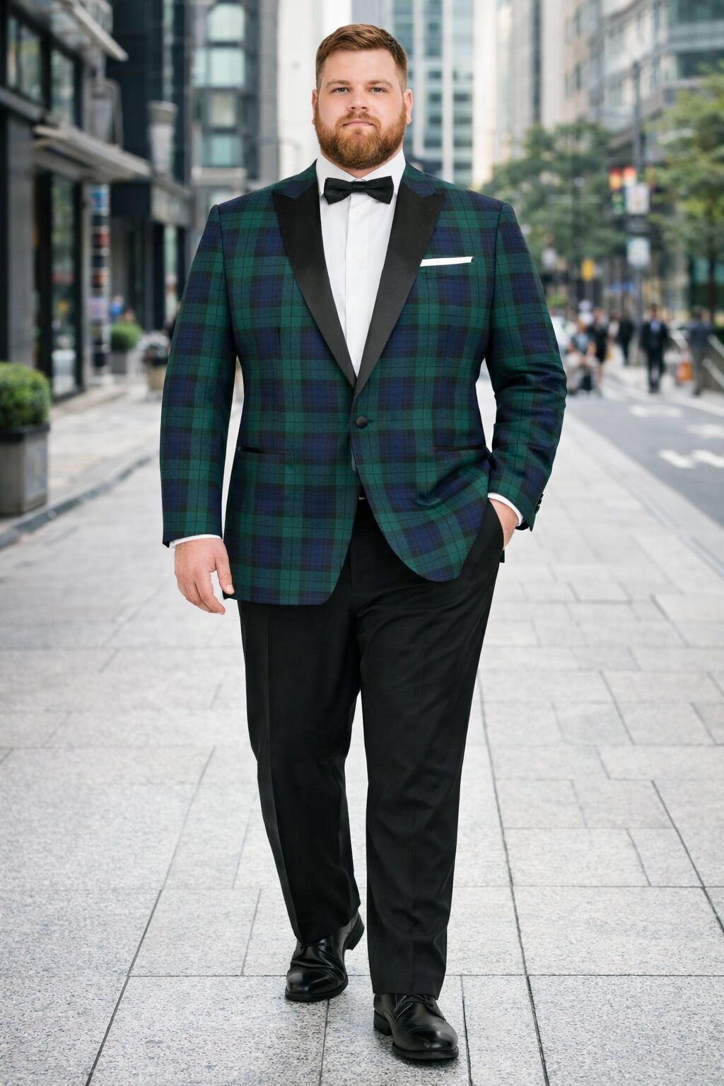 Christmas Tartan Plaid Sport Jacket for Big Men