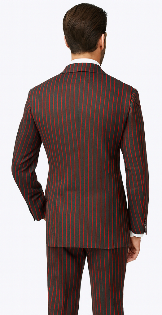 Black and Red Stripe Double Breasted Suit