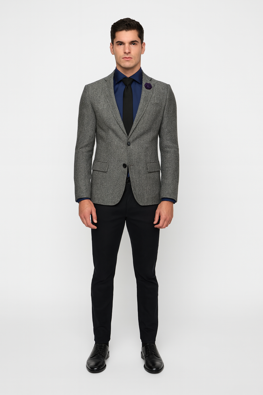 Black and White Tweed Blazer - Gray Herringbone Sport Coat - Slim Fit Men's Blazer