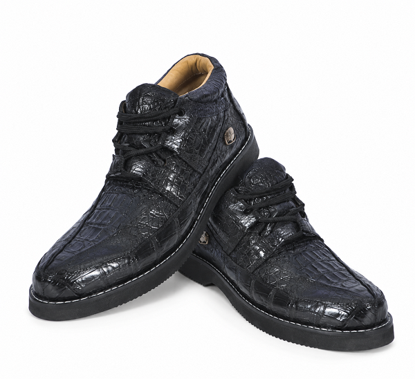 Black Genuine All-Over Crocodile ~ World Best Alligator ~ Gator Skin Casual Shoes