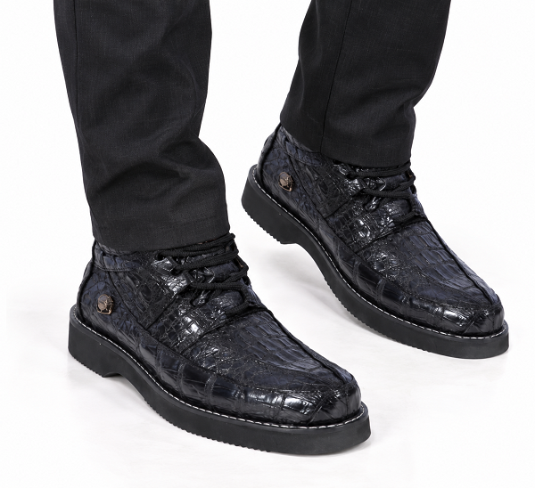 Black Genuine All-Over Crocodile ~ World Best Alligator ~ Gator Skin Casual Shoes