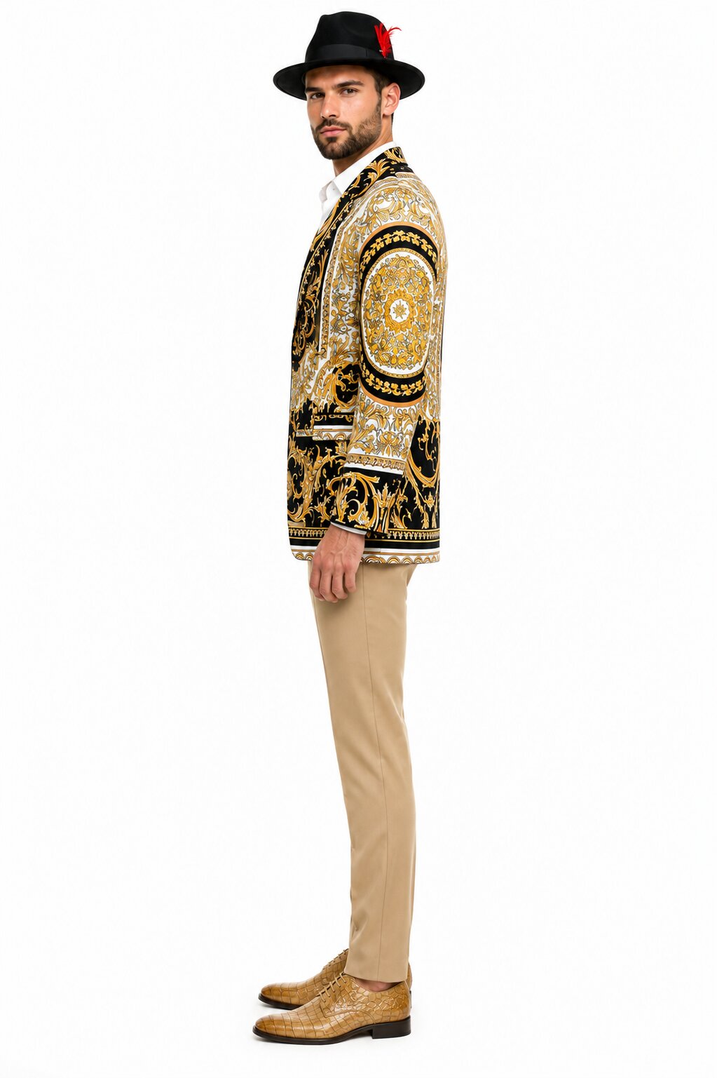 Black and Gold Baroque Outfit Set for Men