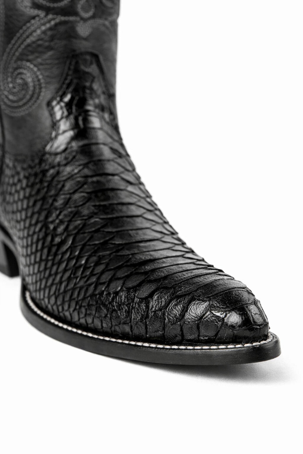 Python Skin Yellow Gold J Toe Boots for Men