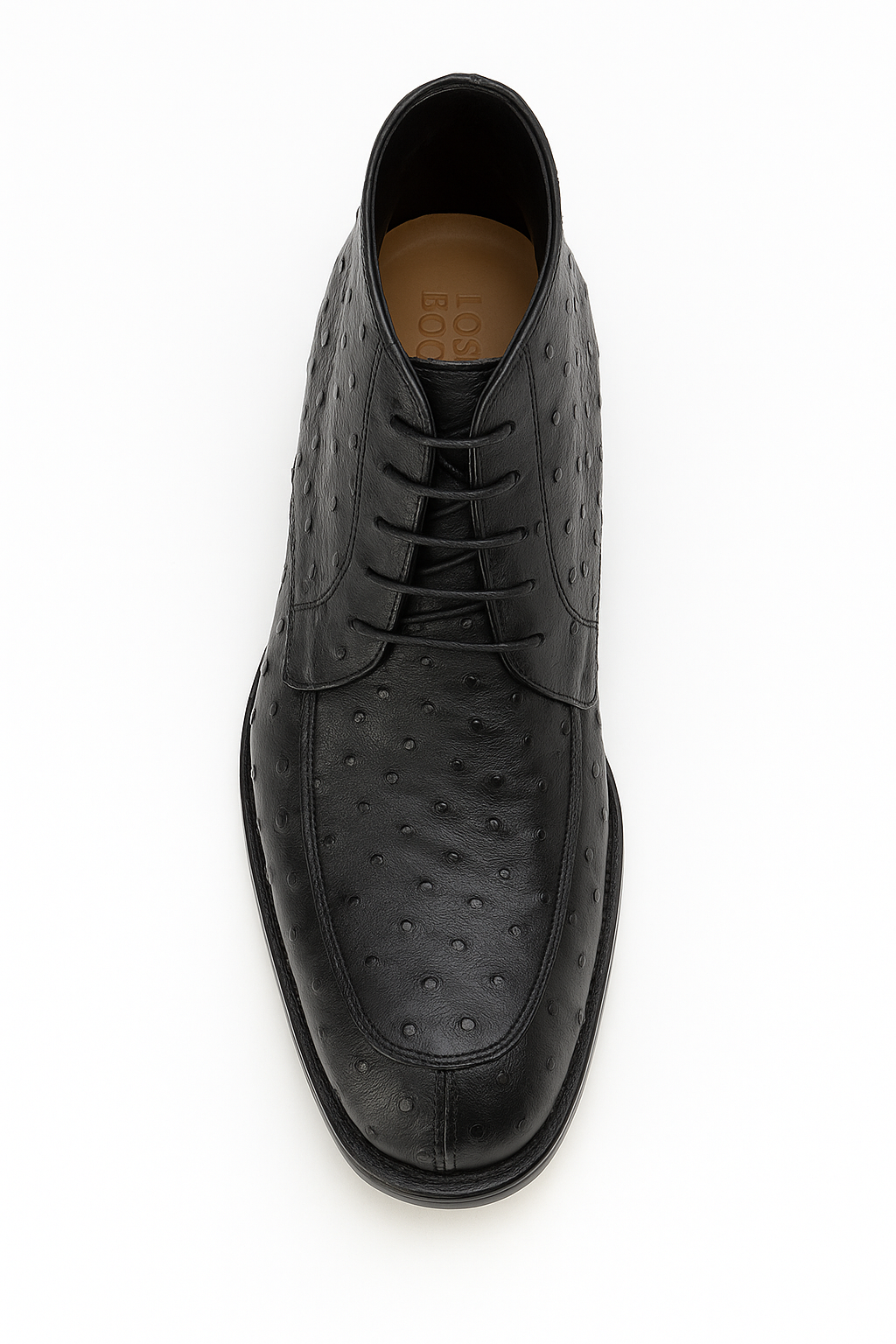 Los Altos Black Ostrich Quill Ankle Boots