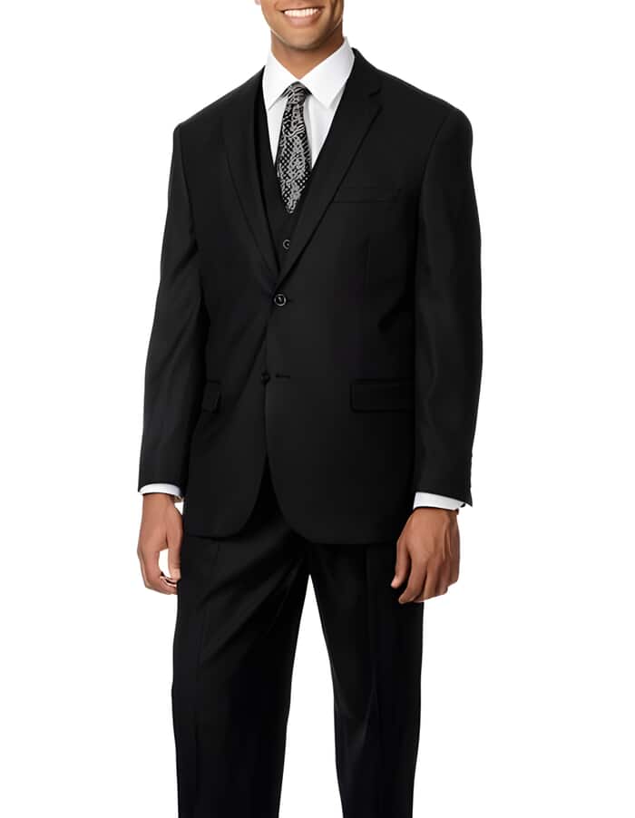 Black Shark Pattern 3 ~ Three Piece Vested Cheap Discounted Caravelli Collezione Suit