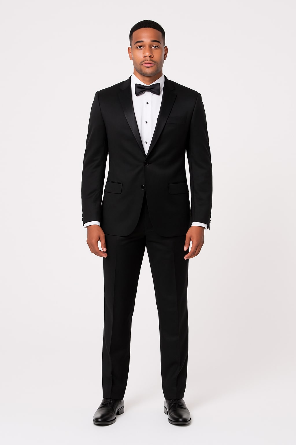 Black Satin 4-Piece Tuxedo Set for Formal Events