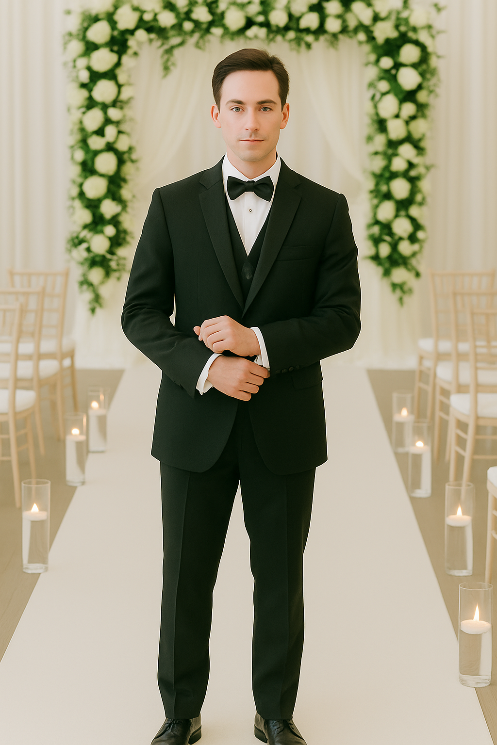Black Tuxedo with Notch Lapel Classic Fit - Wedding - Prom