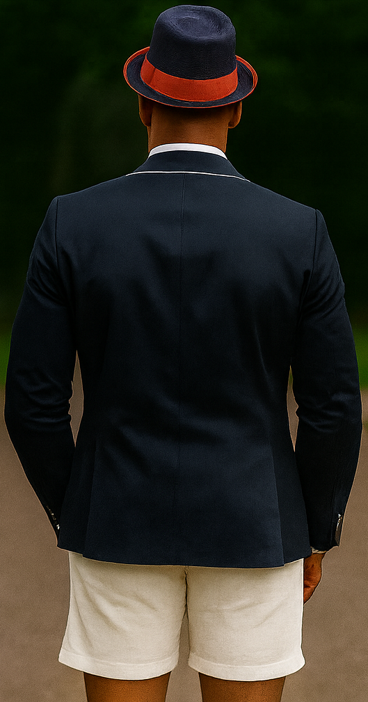 Black Tuxedo With White Trim With White Shorts