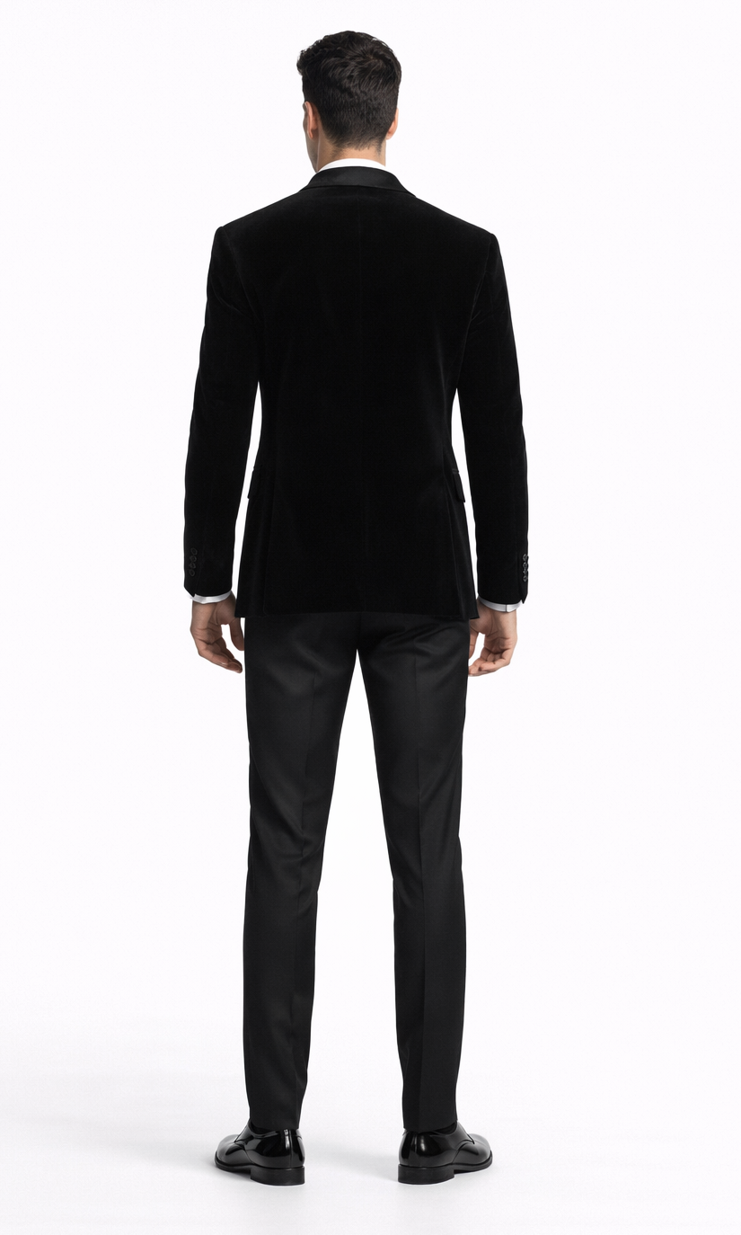 Black Velvet Tuxedo Jacket with Shawl Lapel β Slim Fit