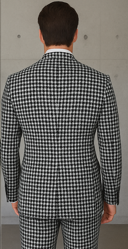 Italian Houndstooth Double Breasted Wool Suit
