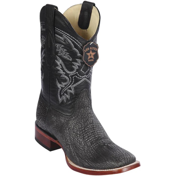 Men's Black Sharkskin Cowboy Boots by Los Altos