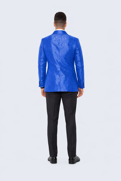 Blue Prom Suit Single Breasted Tuxedo