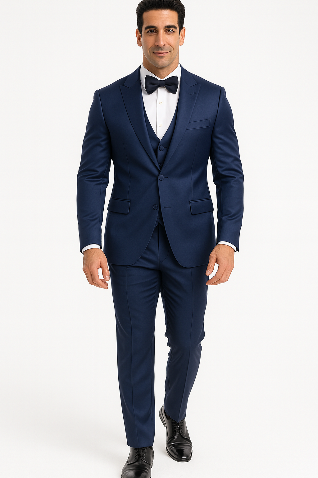 Blue Satin Four-Piece Prom & Wedding Suit