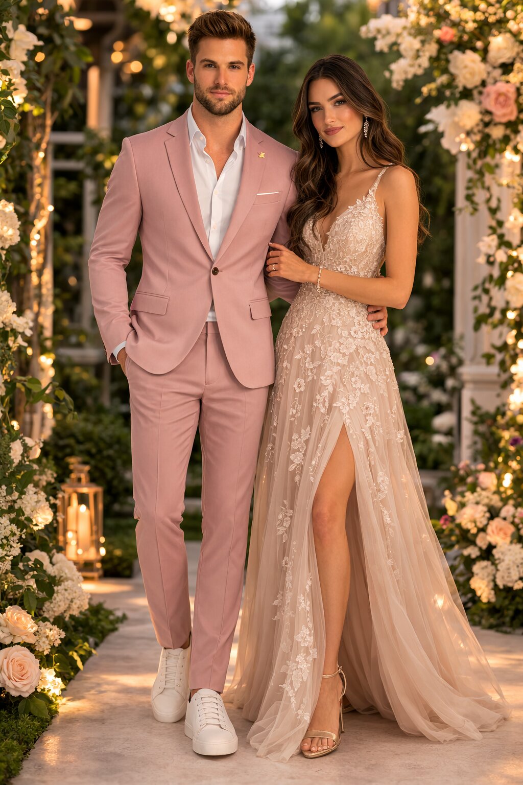 Blush Mauve Wedding Slim Suit for Men