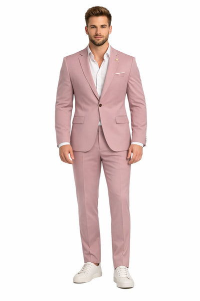 Blush Mauve Wedding Slim Suit for Men