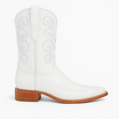 Bota Hombre Fashion Avestruz Imitacion White Boot ~ botines para hombre for Men