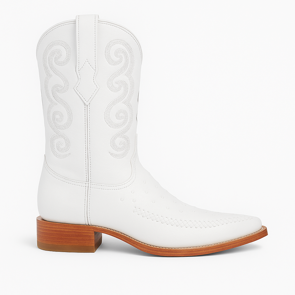 Bota Hombre Fashion Avestruz Imitacion White Boot ~ botines para hombre for Men