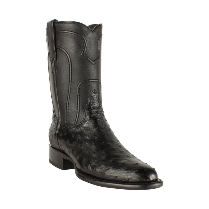 Botas de Avestruz Original Horma Roper Color Negro