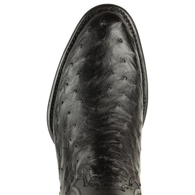 Botas de Avestruz Original Horma Roper Color Negro