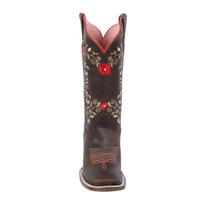 Botas Altas de Cuero con Flores Rodeo Mujer