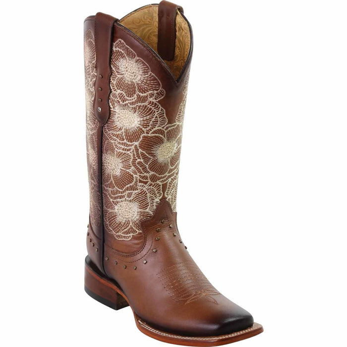 Botas de Cuero con Flores para Mujer Rodeo