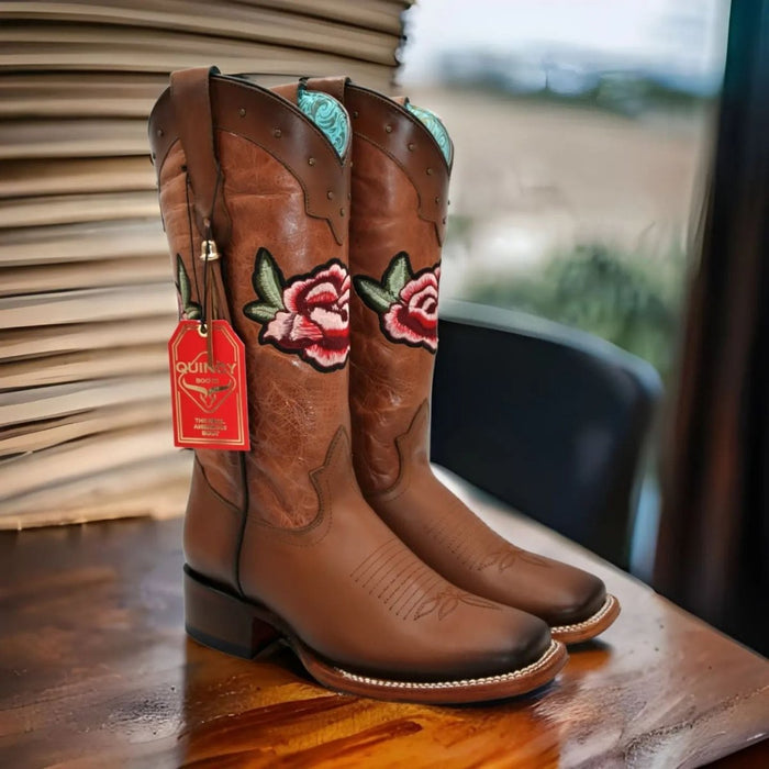 Cuero Floral Rodeo Botas Mujer Quincy Boots