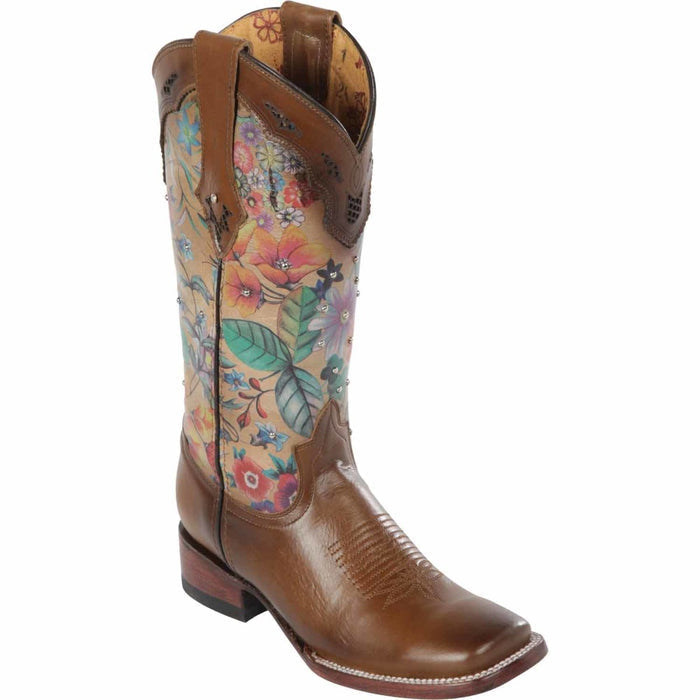 Botas de Cuero Bordadas Horma Rodeo Mujer