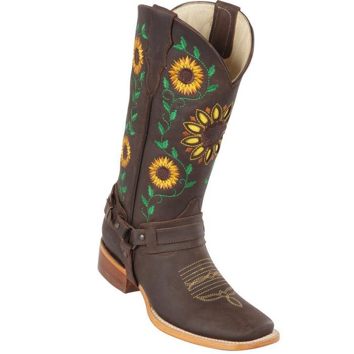 Botas Vaqueras Café con Girasoles de Mujer Rodeo
