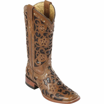 Botas de Cuero Corte Laser para Mujer Rodeo