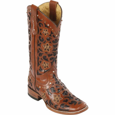 Botas de Cuero Corte Laser Shedron Horma Rodeo Mujer