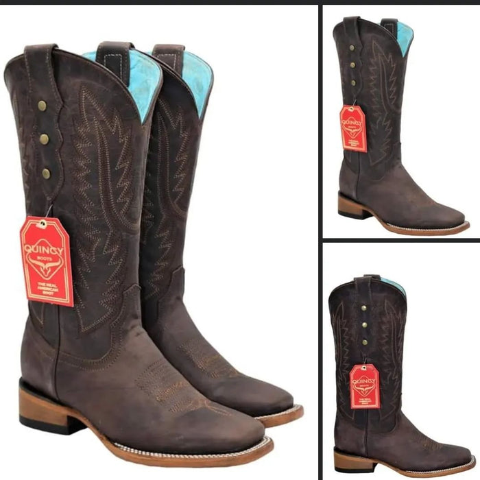 Botas Crazy de Cuero Rodeo Chocolate Mujer